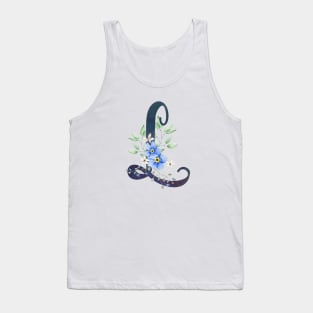 Floral Monogram L Wild Blue Flowers Tank Top